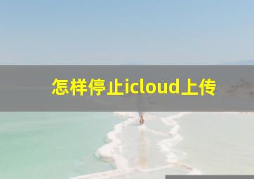 怎样停止icloud上传