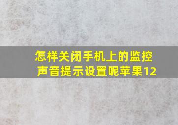 怎样关闭手机上的监控声音提示设置呢苹果12