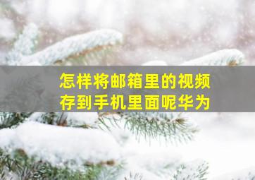 怎样将邮箱里的视频存到手机里面呢华为