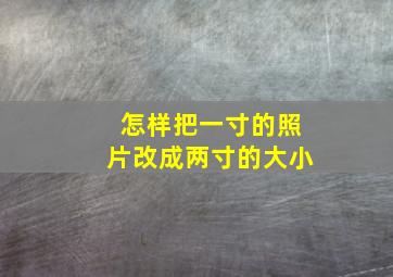 怎样把一寸的照片改成两寸的大小