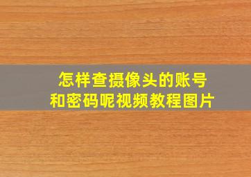 怎样查摄像头的账号和密码呢视频教程图片