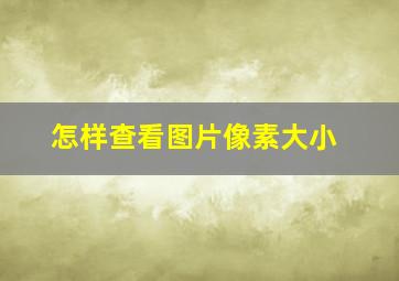 怎样查看图片像素大小