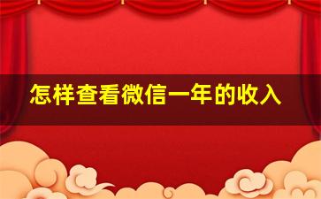 怎样查看微信一年的收入