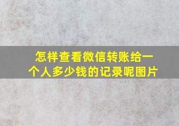 怎样查看微信转账给一个人多少钱的记录呢图片