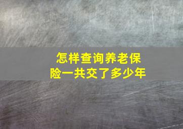 怎样查询养老保险一共交了多少年