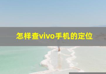 怎样查vivo手机的定位