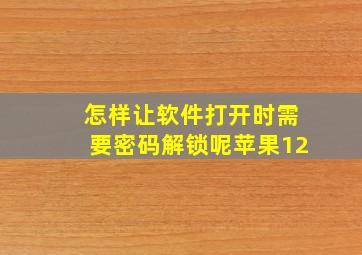 怎样让软件打开时需要密码解锁呢苹果12