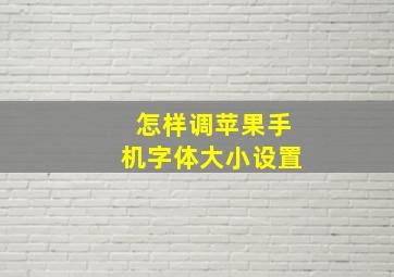 怎样调苹果手机字体大小设置