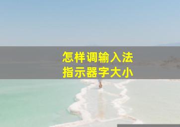 怎样调输入法指示器字大小