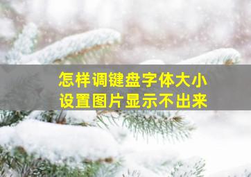 怎样调键盘字体大小设置图片显示不出来