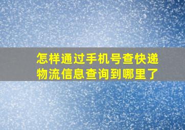 怎样通过手机号查快递物流信息查询到哪里了