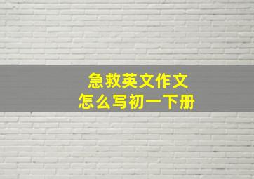 急救英文作文怎么写初一下册