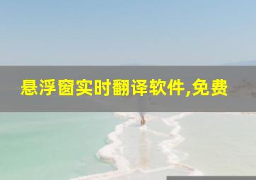 悬浮窗实时翻译软件,免费