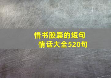 情书胶囊的短句情话大全520句