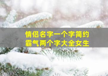 情侣名字一个字简约霸气两个字大全女生