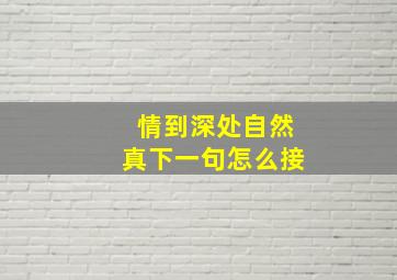 情到深处自然真下一句怎么接