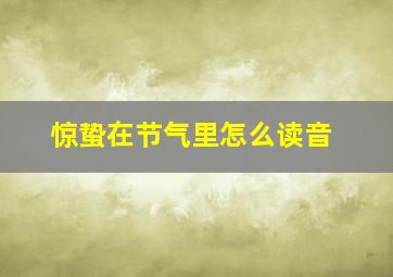 惊蛰在节气里怎么读音