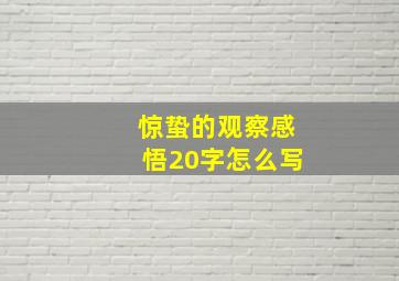 惊蛰的观察感悟20字怎么写