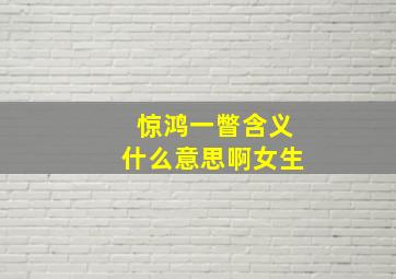 惊鸿一瞥含义什么意思啊女生