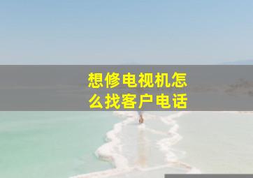 想修电视机怎么找客户电话