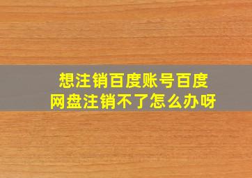 想注销百度账号百度网盘注销不了怎么办呀