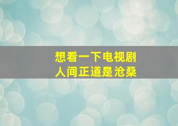 想看一下电视剧人间正道是沧桑