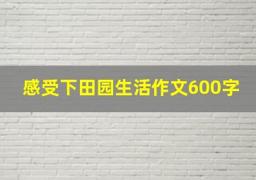 感受下田园生活作文600字