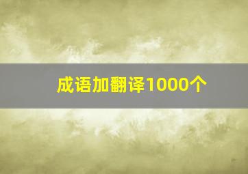 成语加翻译1000个