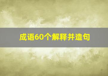 成语60个解释并造句