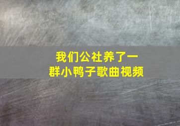 我们公社养了一群小鸭子歌曲视频