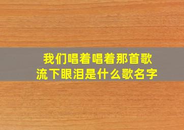 我们唱着唱着那首歌流下眼泪是什么歌名字