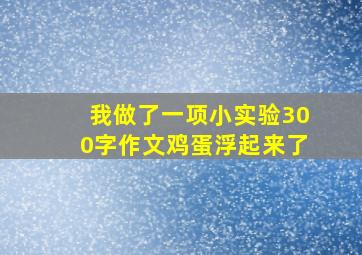 我做了一项小实验300字作文鸡蛋浮起来了