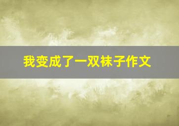 我变成了一双袜子作文