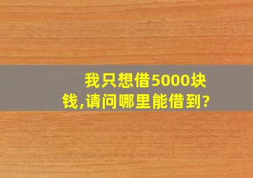 我只想借5000块钱,请问哪里能借到?