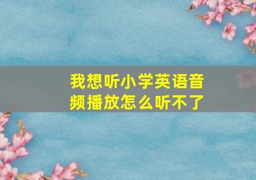 我想听小学英语音频播放怎么听不了