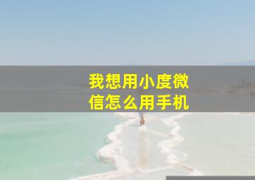 我想用小度微信怎么用手机