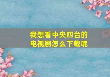 我想看中央四台的电视剧怎么下载呢