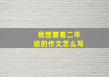 我想要看二年级的作文怎么写