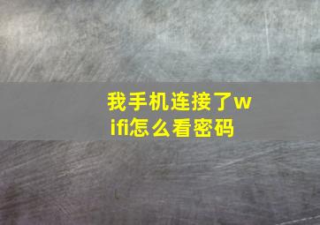 我手机连接了wifi怎么看密码