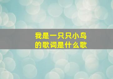 我是一只只小鸟的歌词是什么歌