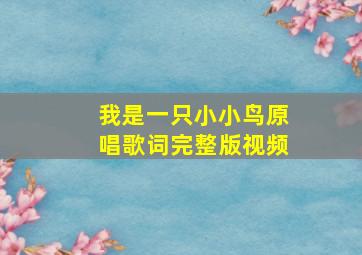 我是一只小小鸟原唱歌词完整版视频