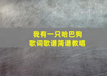 我有一只哈巴狗歌词歌谱简谱教唱