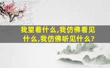 我望着什么,我仿佛看见什么,我仿佛听见什么?