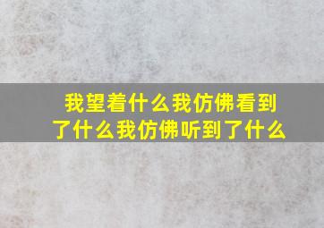 我望着什么我仿佛看到了什么我仿佛听到了什么