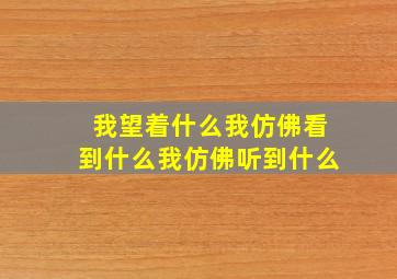 我望着什么我仿佛看到什么我仿佛听到什么