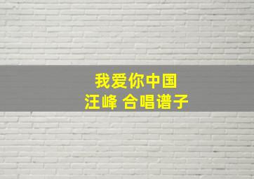 我爱你中国 汪峰 合唱谱子