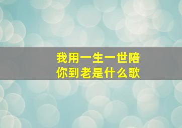 我用一生一世陪你到老是什么歌