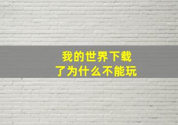 我的世界下载了为什么不能玩