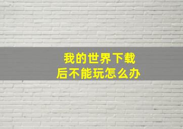 我的世界下载后不能玩怎么办