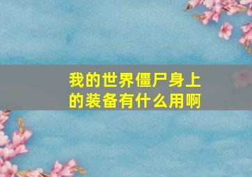 我的世界僵尸身上的装备有什么用啊